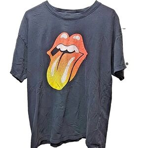 Rolling Stones Modern Vintage 1978 Tour Band T-Shirt Black Size Large
